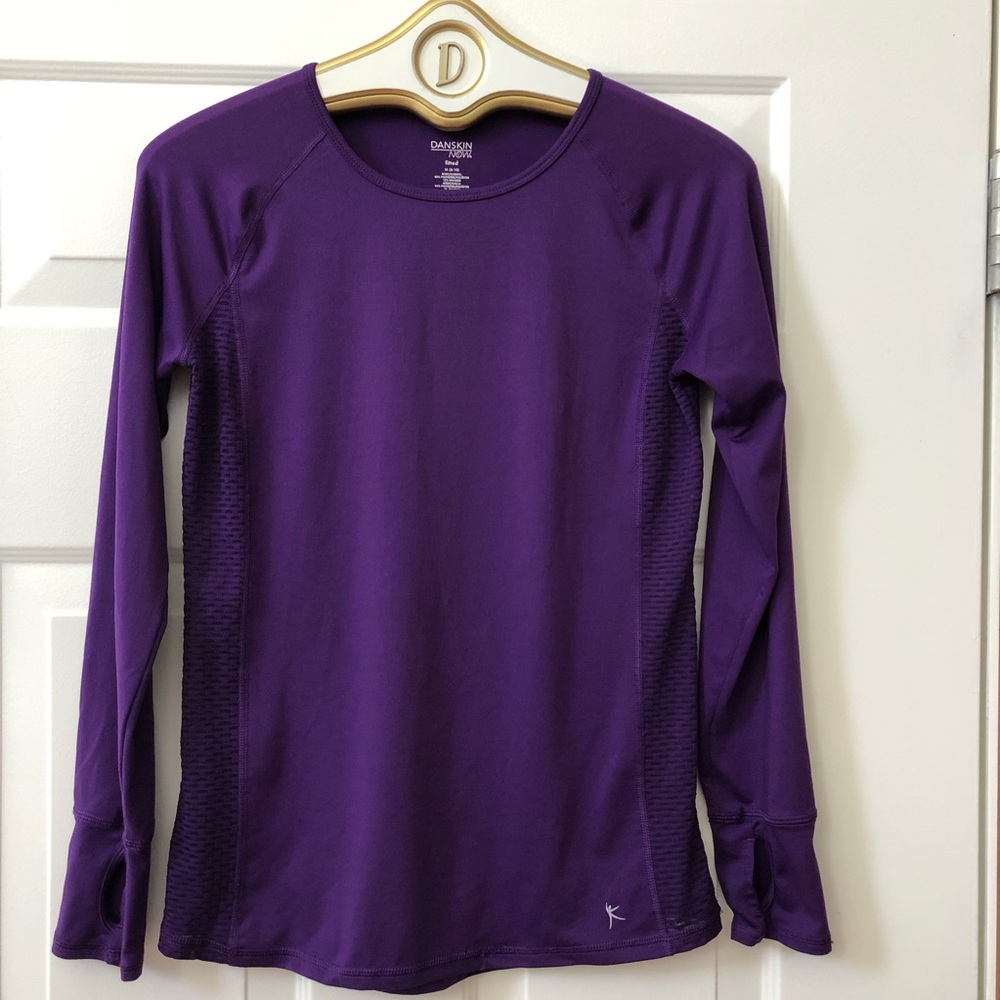 Danskin Now Fitted Work Out Top w/Side Mesh Panel & Thumb Holes - Size M (8/10)